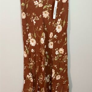 Workshop Brown Floral Midi Shirt